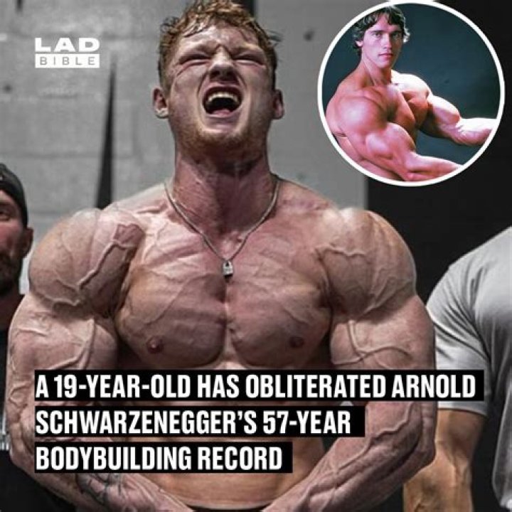 A 19-year-old has obliterated Arnold Schwarzenegger’s 57-year bodybuilding record
