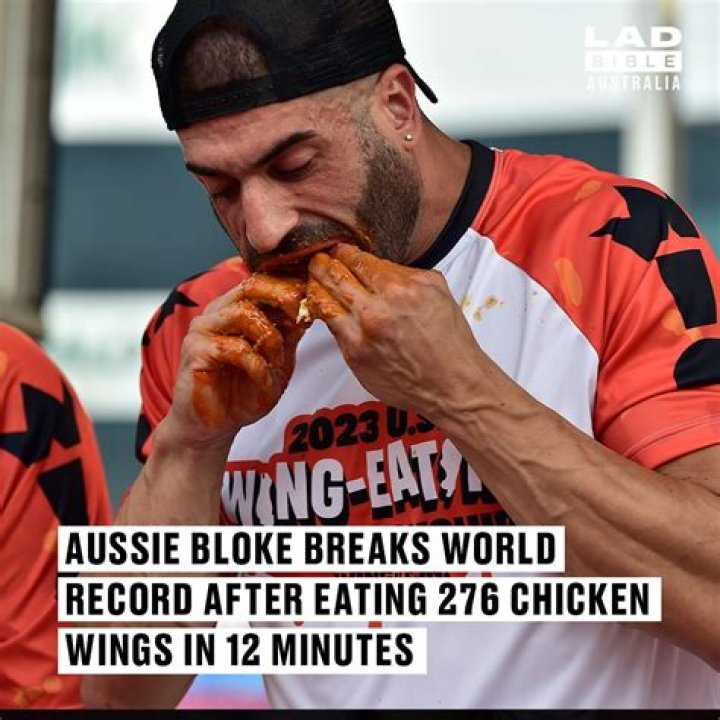 Aussie bloke breaks world record after eating 276 chicken wings in 12 minutes