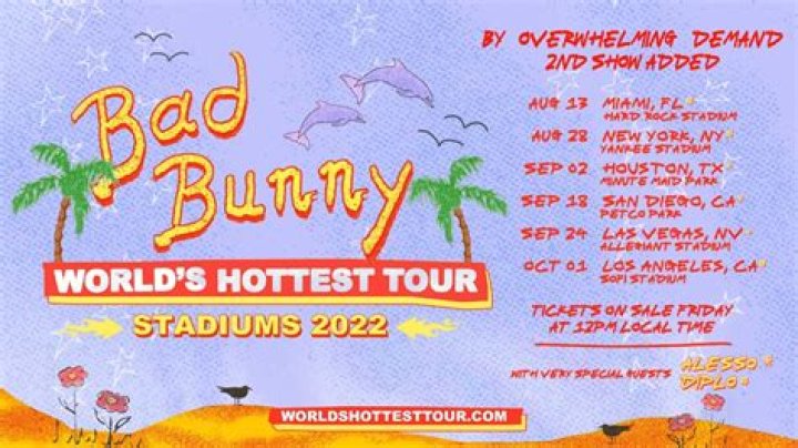 Bad Bunny Announces Six Additional US Stadium Shows On His “Bad Bunny: World’s Hottest Tour”
