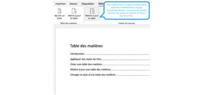 Comment ajouter une table des matières avec des liens ?