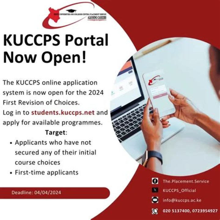 KUCCPS Portal Now Open, Form Four Leavers From 2000 Allowed To Apply