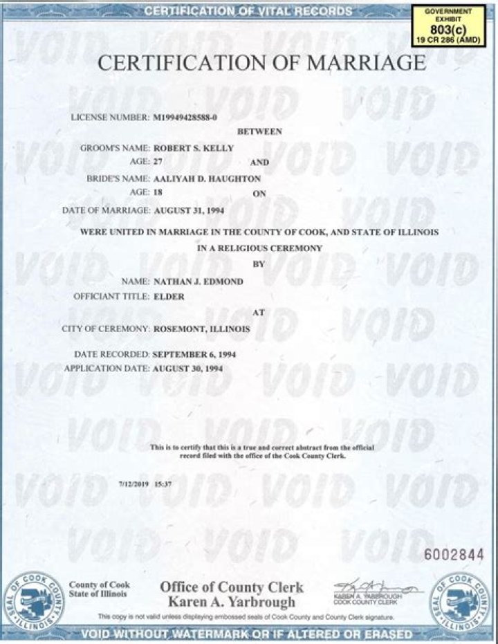R Kelly And Aaliyah's Alleged Marriage Certificate Leaks Online